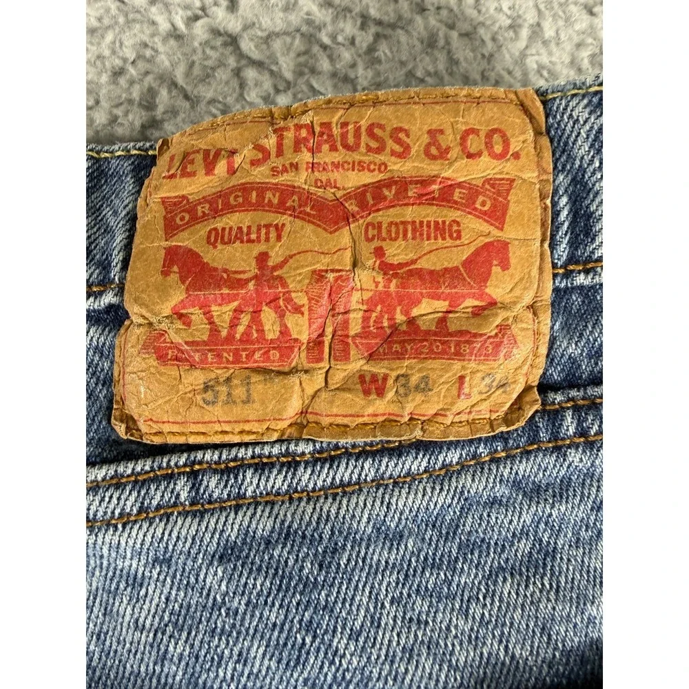 Levi's 511 USC Trojans Denim Slim Fit Men's Jeans Size 32x32 Distressed
